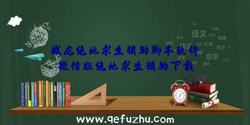 「战龙绝地求生辅助脚本软件」|微信版绝地求生辅助下载